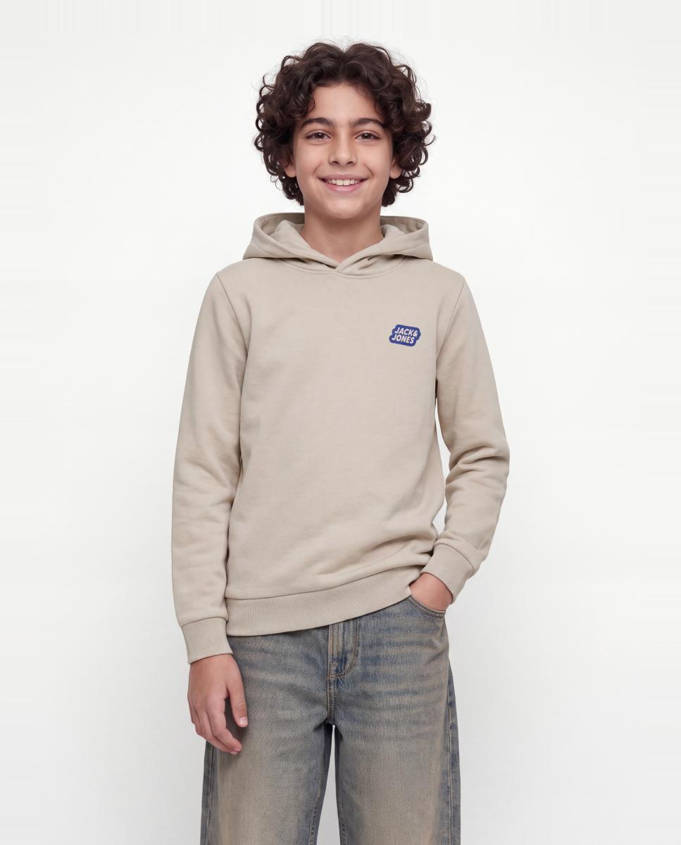 Sudadera de niño con capucha y print frontal - Jack & Jones - Natural Natural-1