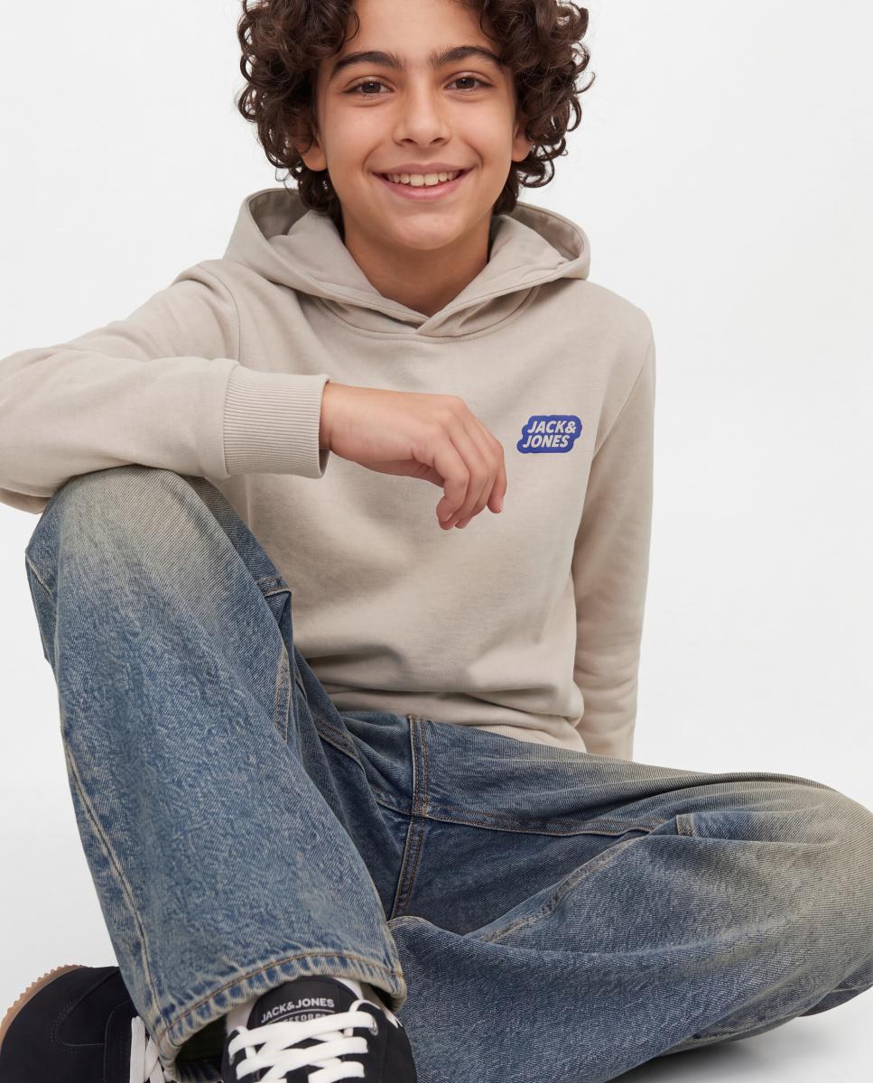 Sudadera de niño con capucha y print frontal - Jack & Jones - Natural Natural-5