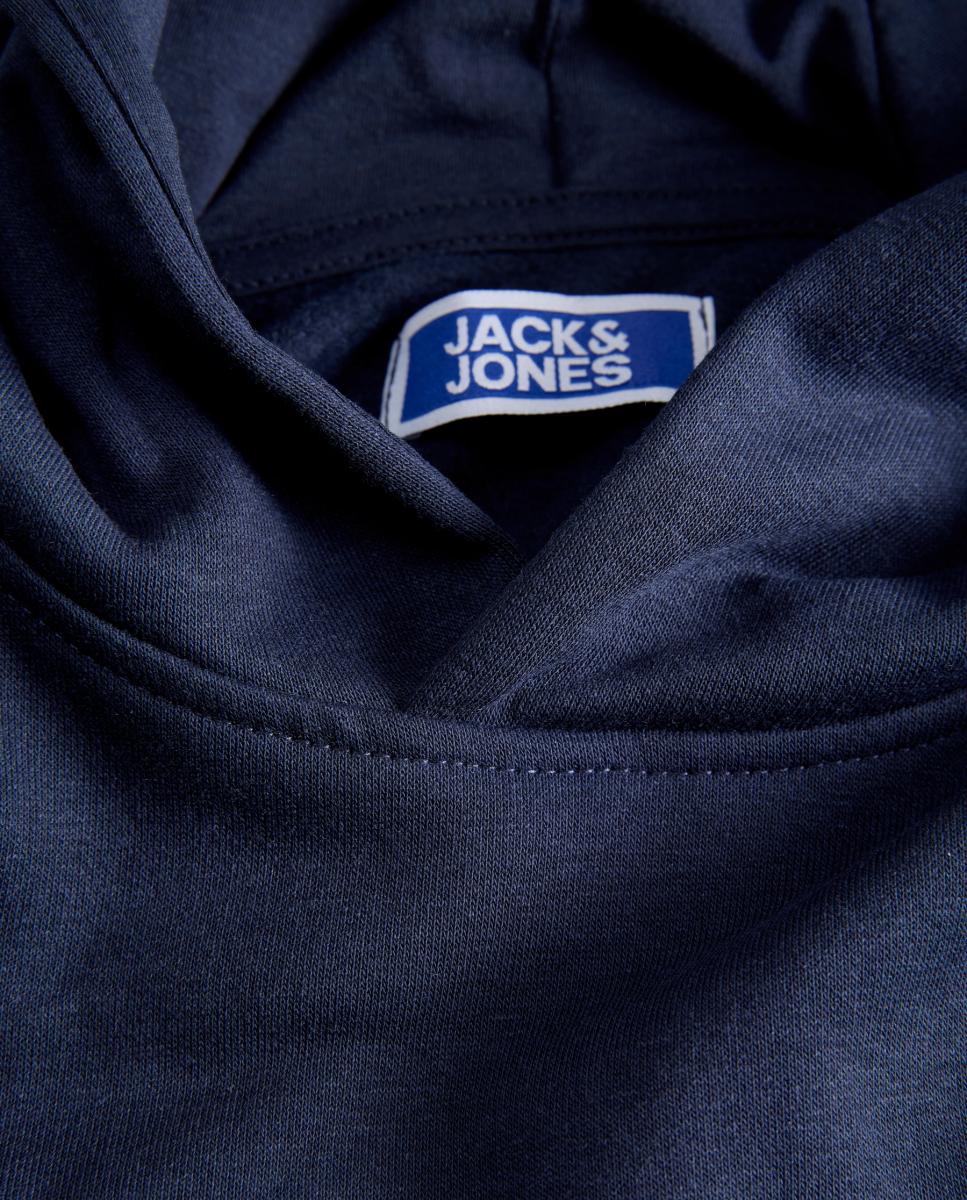 Sudadera de niño con capucha y print frontal - Jack & Jones - Azul marino Azul marino-5