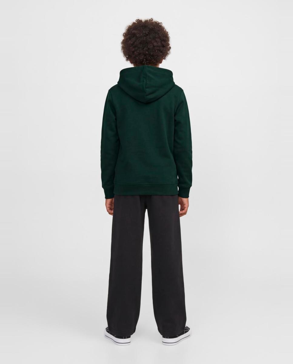 Sweatshirt com Capuz e Estampado à Frente Verde-escuro-2