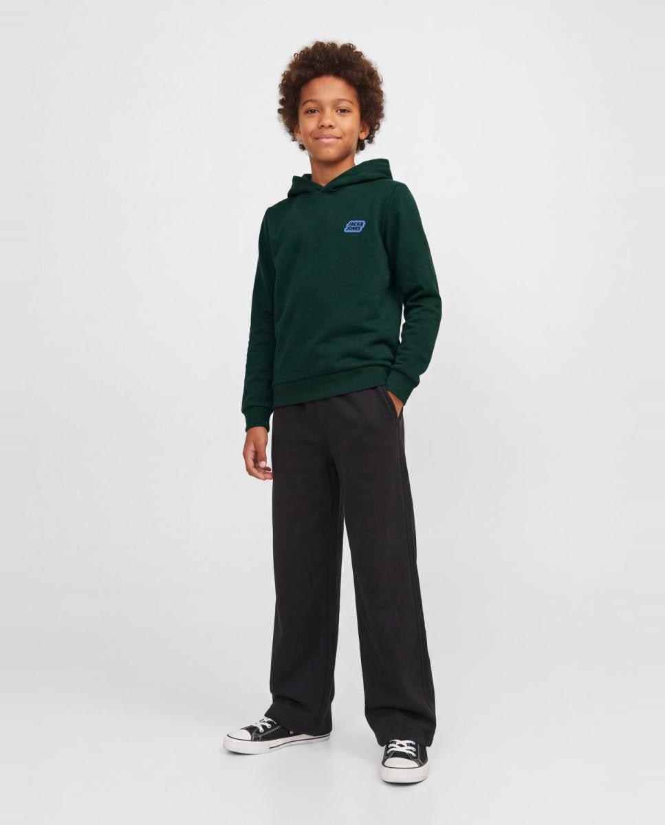 Sweatshirt com Capuz e Estampado à Frente Verde-escuro-4