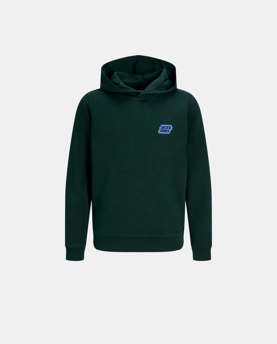 Sudadera de niño con capucha y print frontal - Jack & Jones - Verde oscuro Verde oscuro-2