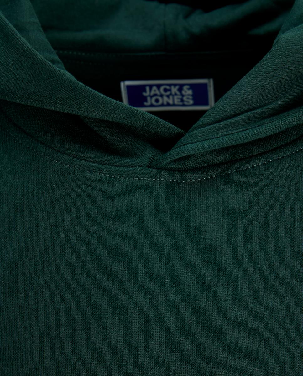 Sudadera de niño con capucha y print frontal - Jack & Jones - Verde oscuro Verde oscuro-4
