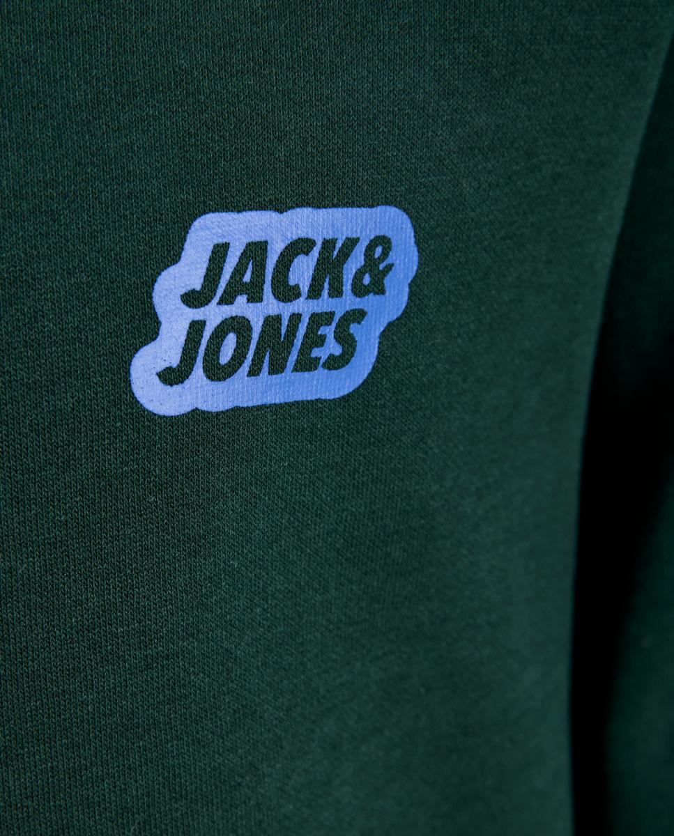 Sudadera de niño con capucha y print frontal - Jack & Jones - Verde oscuro Verde oscuro-5