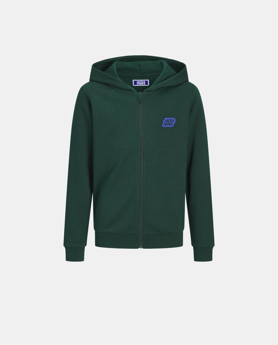 Sudadera de niño con cremallera y capucha - Jack & Jones - Verde oscuro Verde oscuro-1
