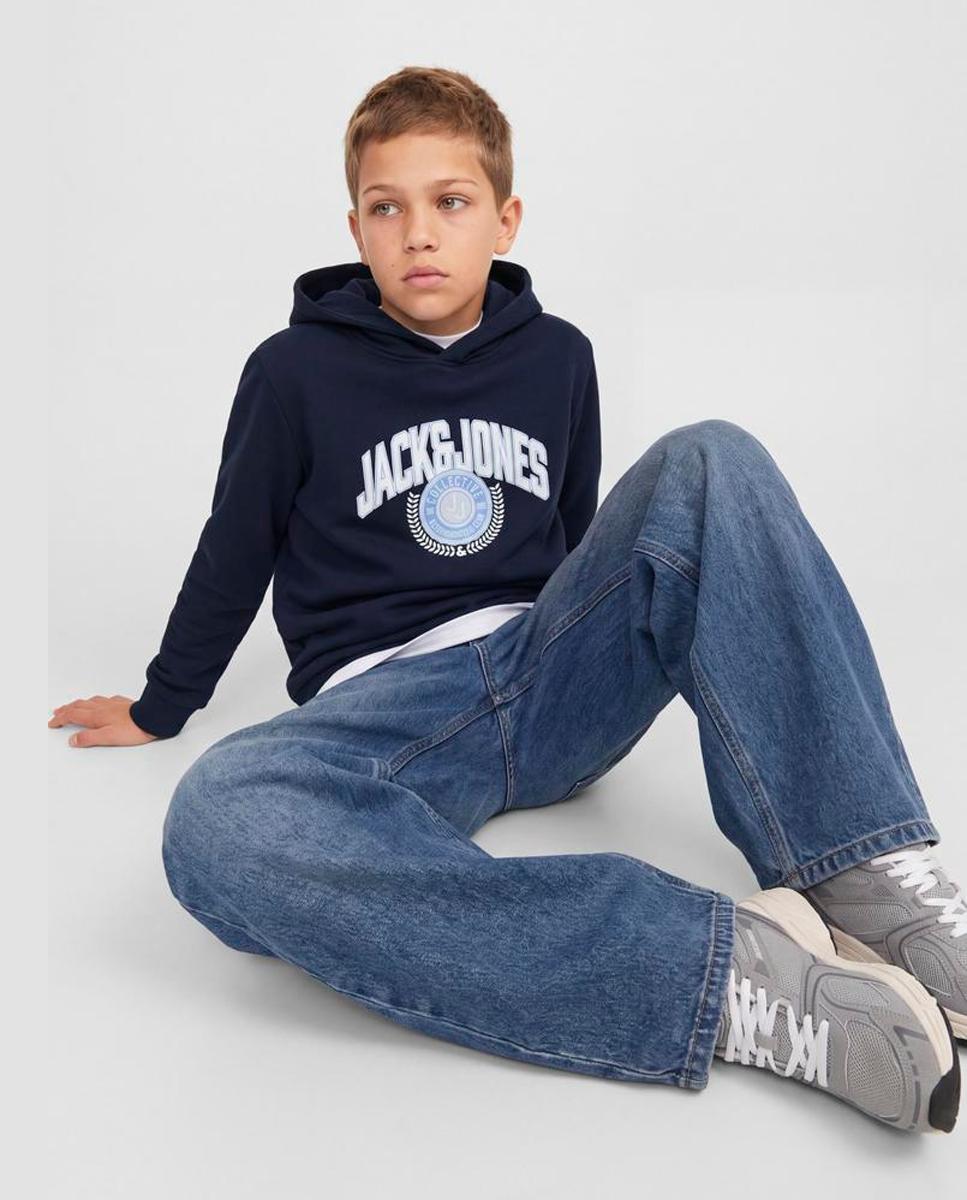 Imagen 4 de Sudadera de niño con capucha y print frontal - Jack & Jones - Azul marino Azul marino