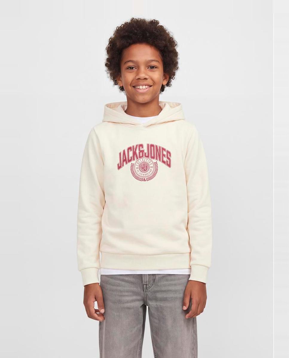 Imagen 1 de Sudadera de niño con capucha y print frontal Blanco