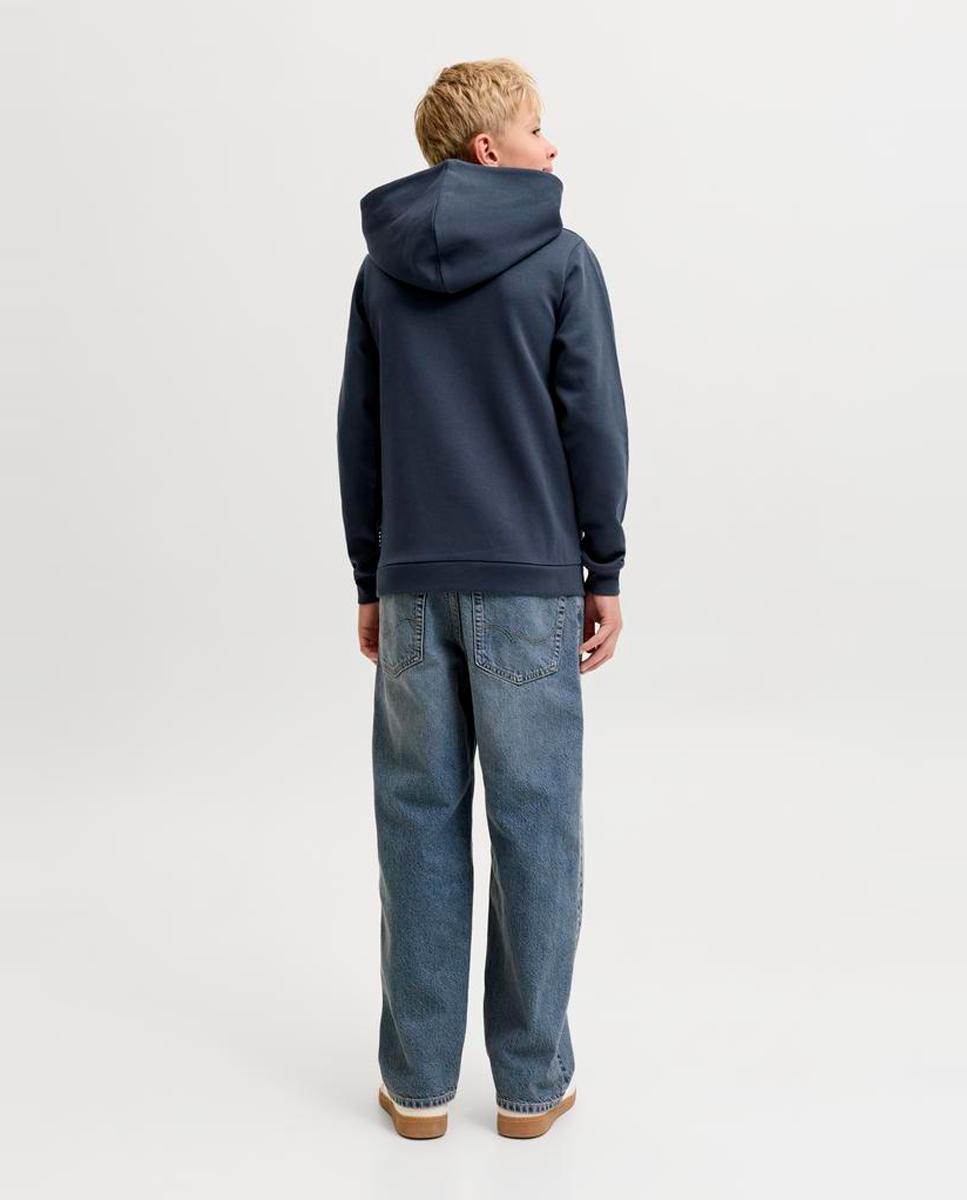 Sweatshirt com Capuz e Estampado à Frente Azul-marinho-3