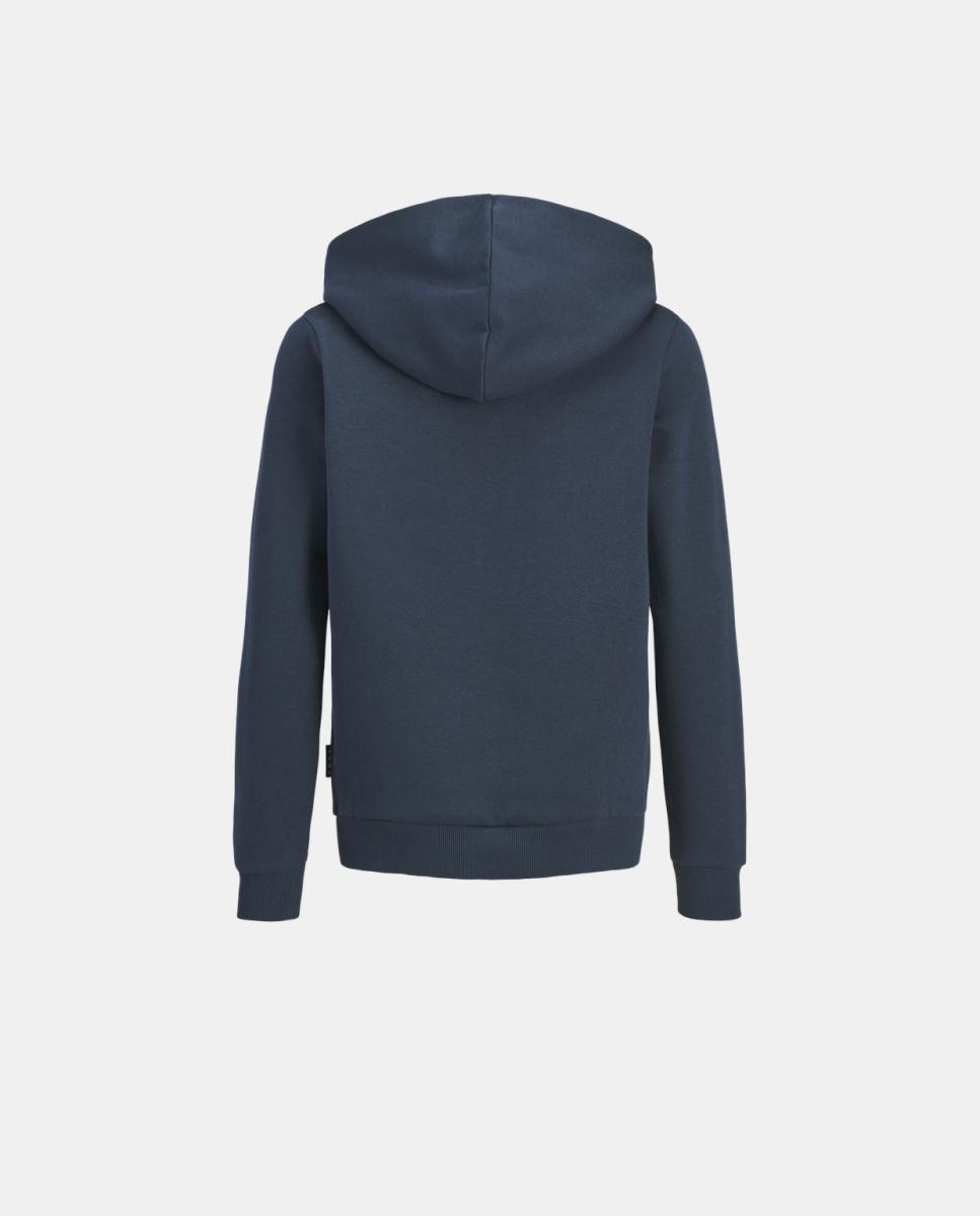 Sweatshirt com Capuz e Estampado à Frente Azul-marinho-8