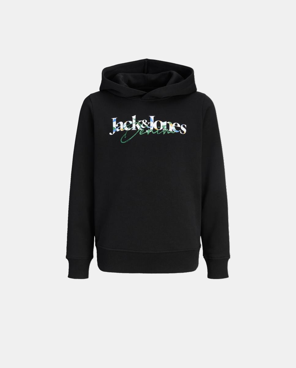 Sweatshirt com Capuz e Estampado à Frente Preto-5