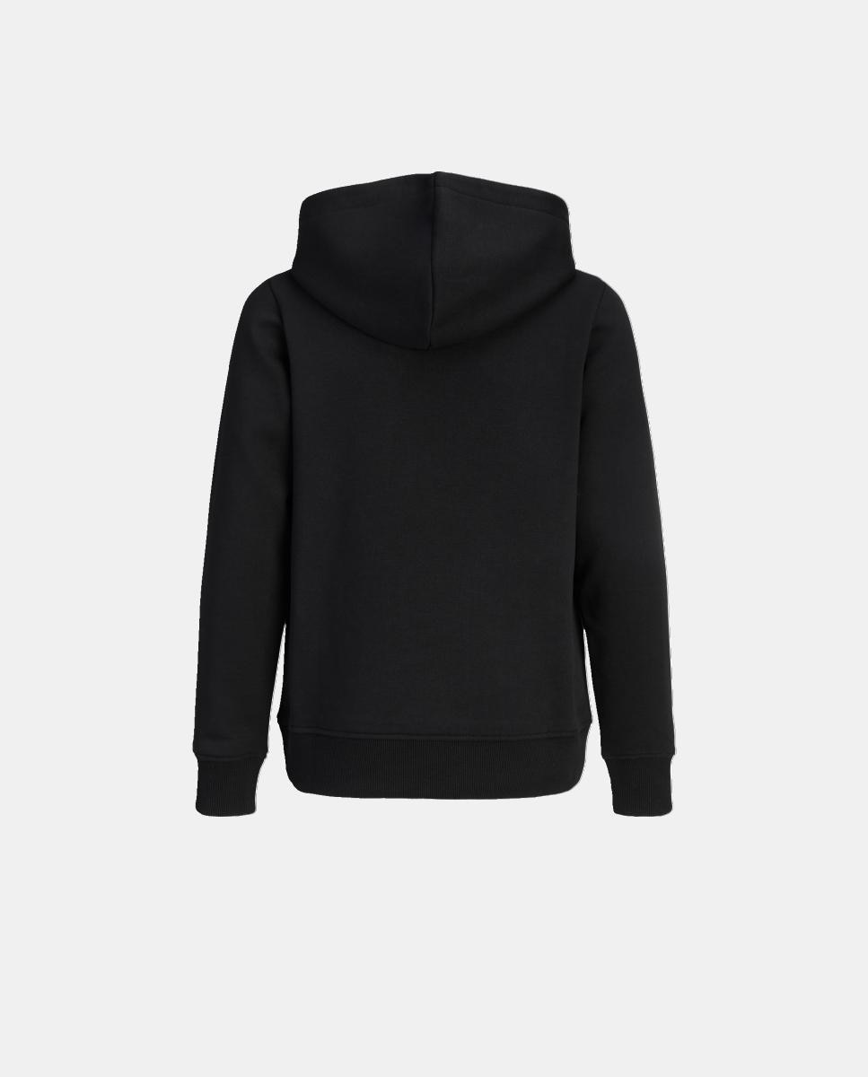Sweatshirt com Capuz e Estampado à Frente Preto-6