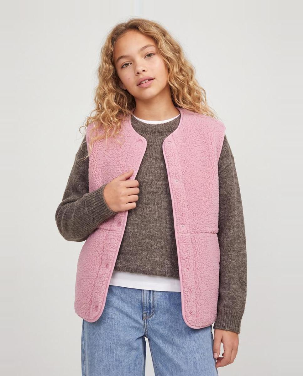 Colete de Pelo de Borrego Rosa-3