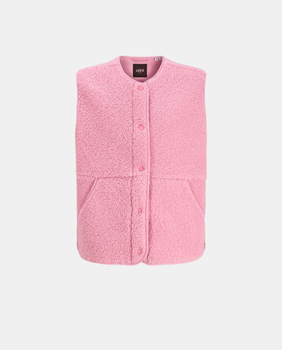 Colete de Pelo de Borrego Rosa-5