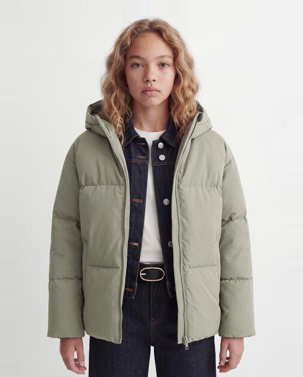 Abrigo acolchado liso de niña - Jack & Jones - Verde claro Verde claro-1