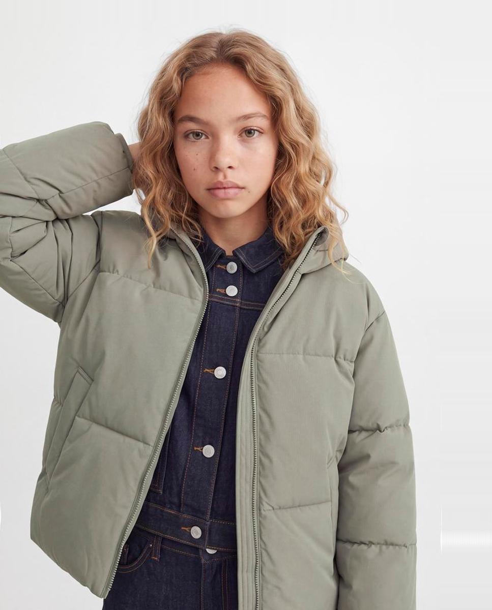 Abrigo acolchado liso de niña - Jack & Jones - Verde claro Verde claro-3