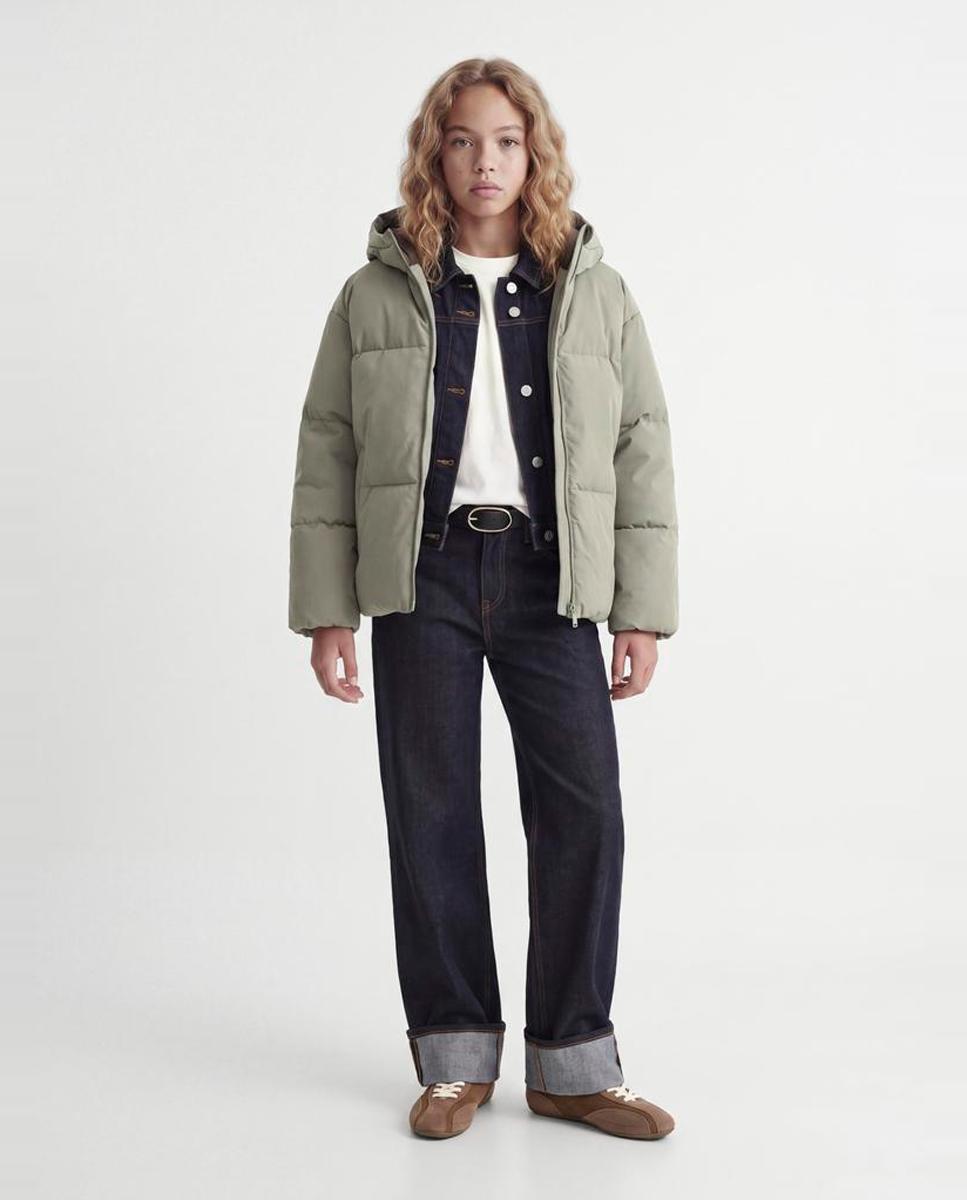 Abrigo acolchado liso de niña - Jack & Jones - Verde claro Verde claro-4