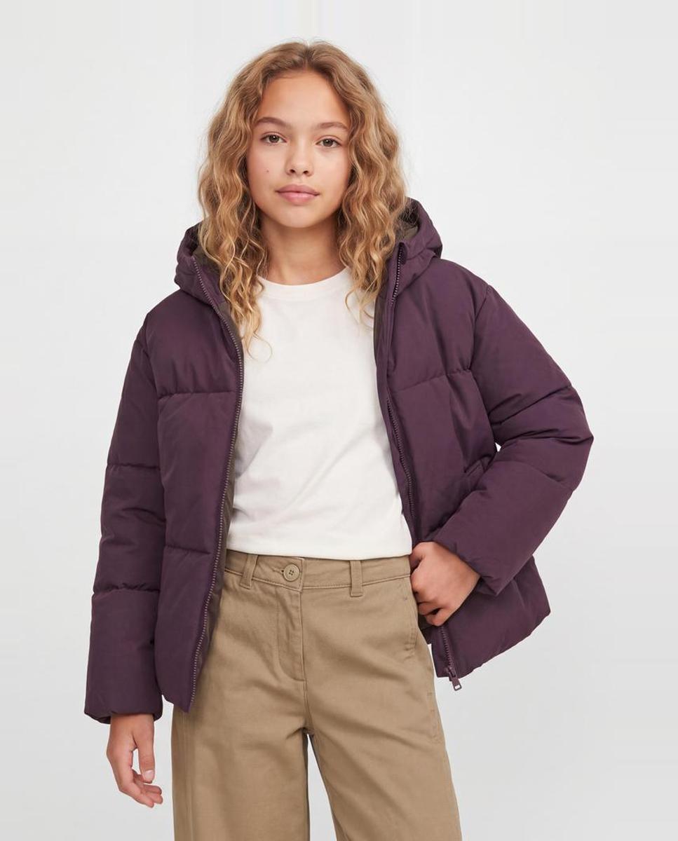 Abrigo acolchado liso de niña - Jack & Jones - Burdeos Burdeos-1