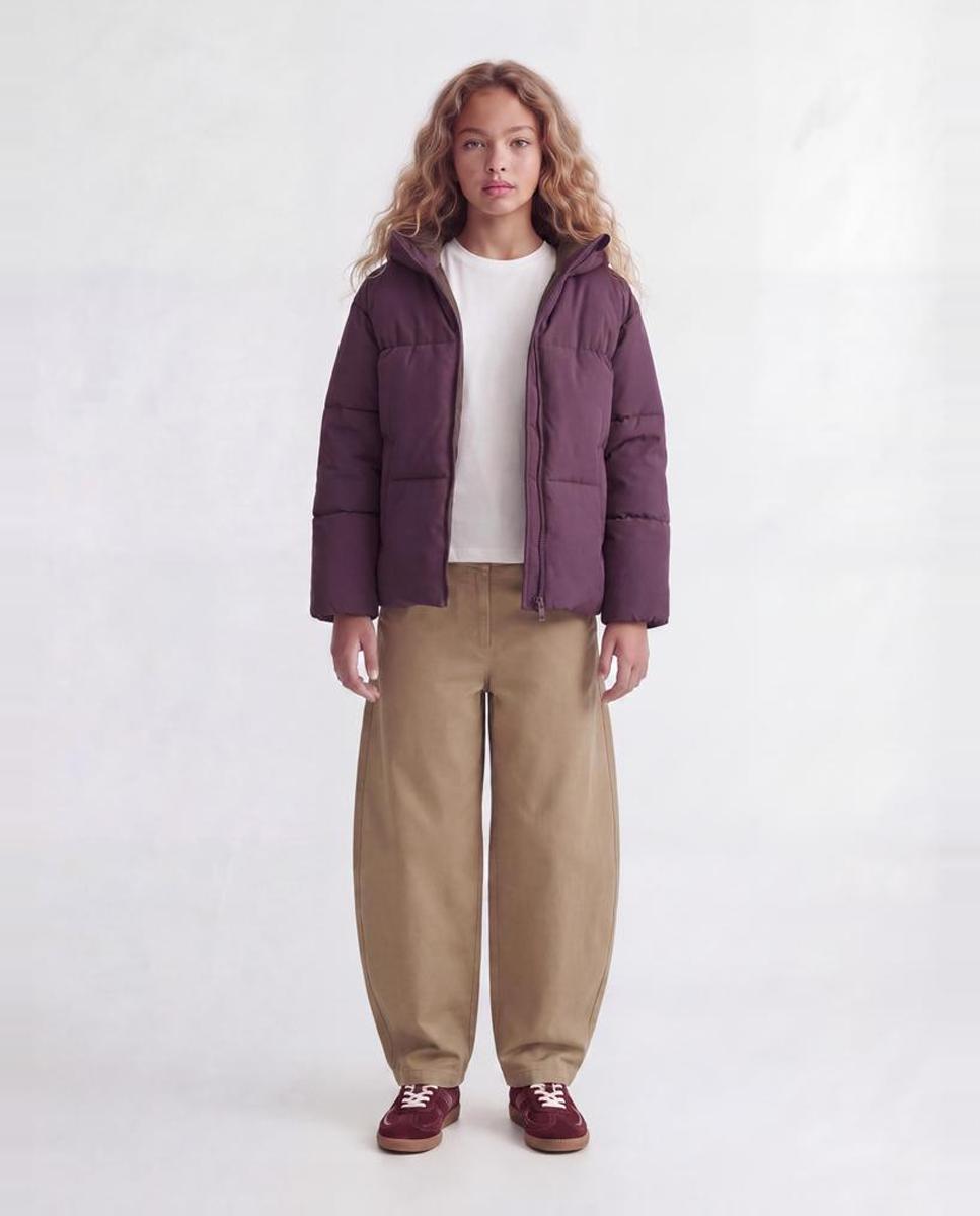 Abrigo acolchado liso de niña - Jack & Jones - Burdeos Burdeos-3
