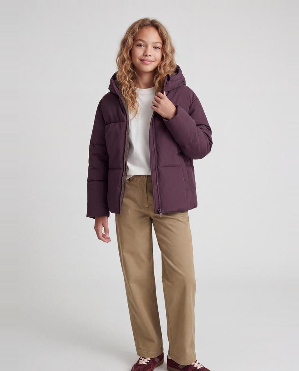 Abrigo acolchado liso de niña - Jack & Jones - Burdeos Burdeos-4