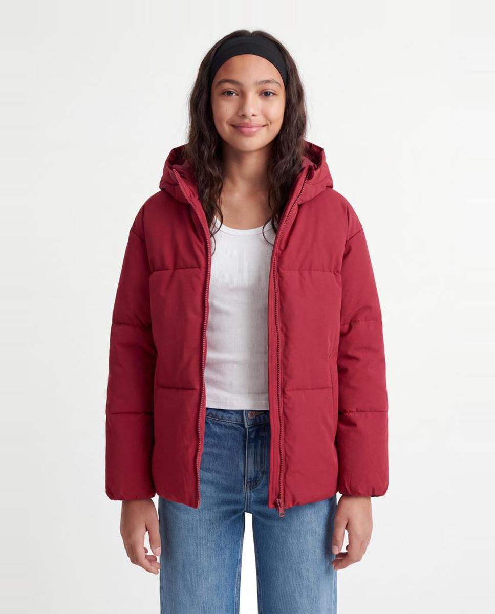 Imagen 0 de Abrigo acolchado liso de niña Rojo
