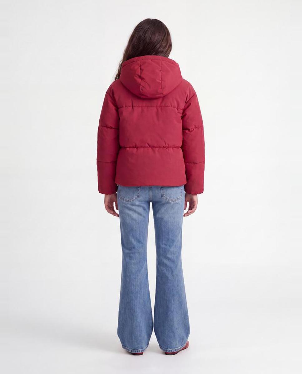 Abrigo acolchado liso de niña - Jack & Jones - Rojo Rojo-2