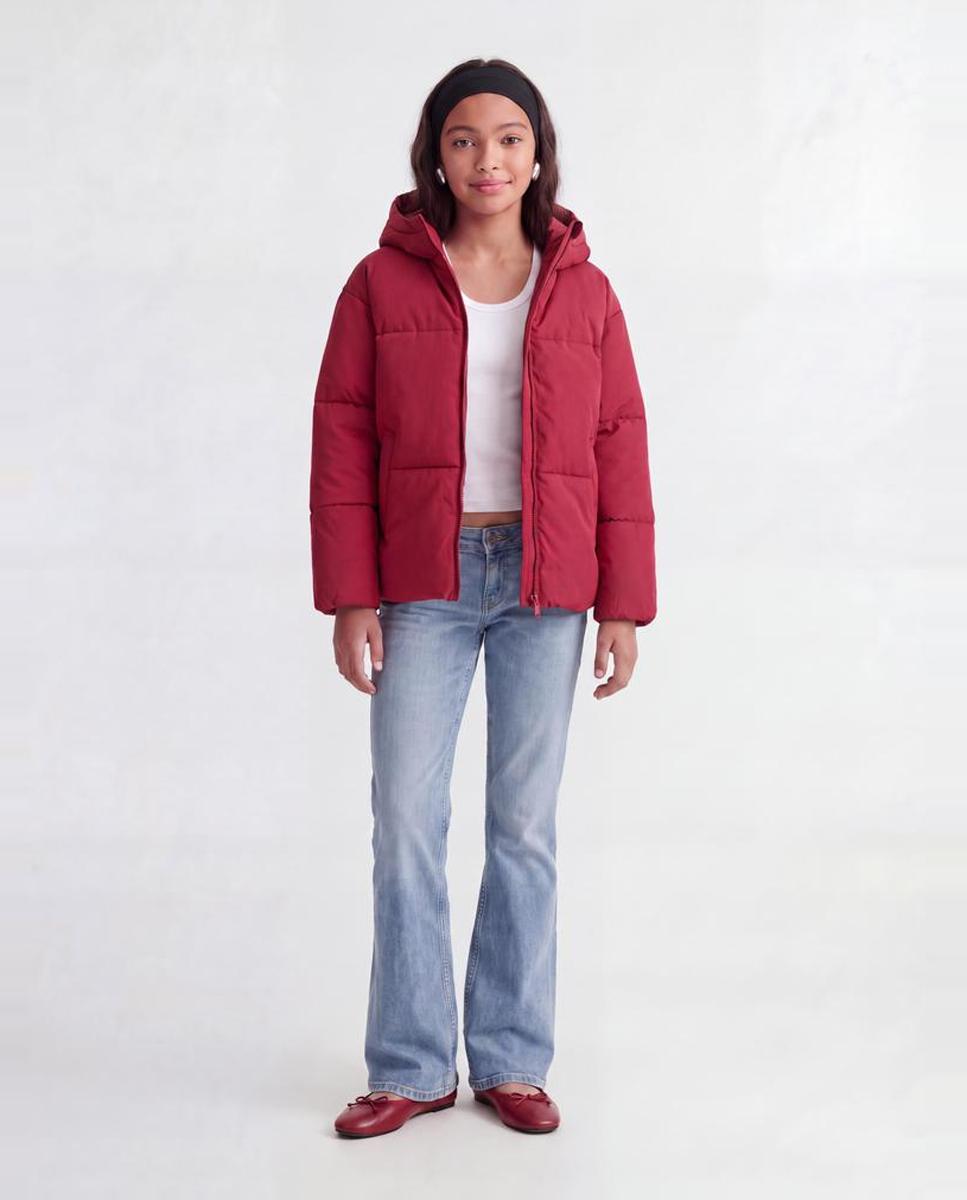 Abrigo acolchado liso de niña - Jack & Jones - Rojo Rojo-4