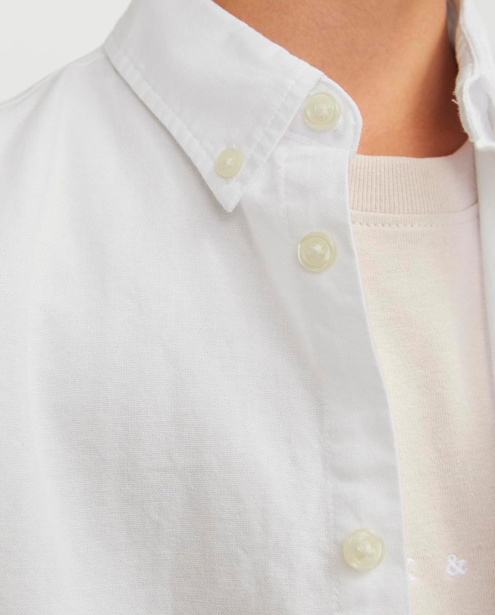 Camisa Oxford com Manga Comprida Branco-3
