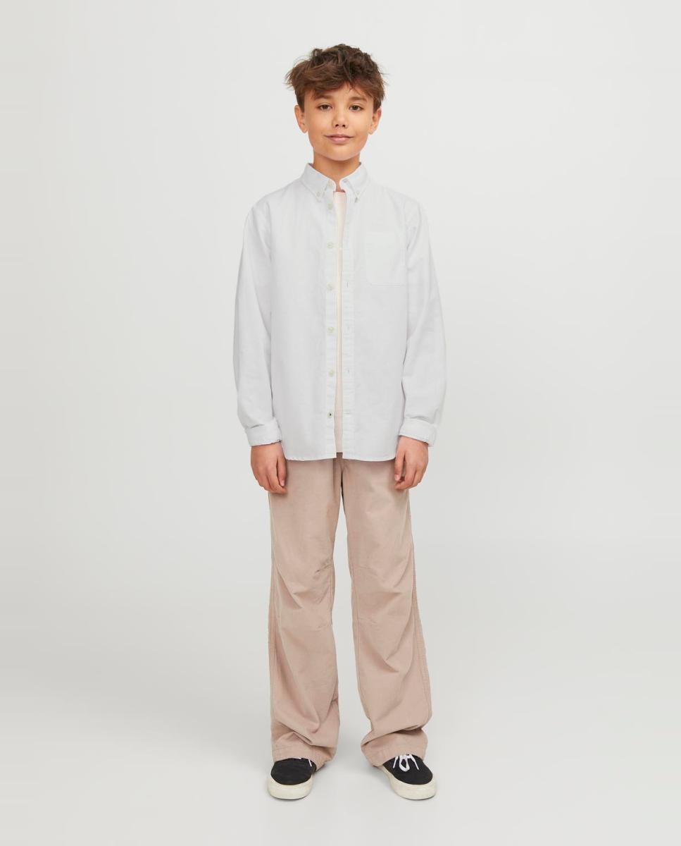 Camisa Oxford com Manga Comprida Branco-4