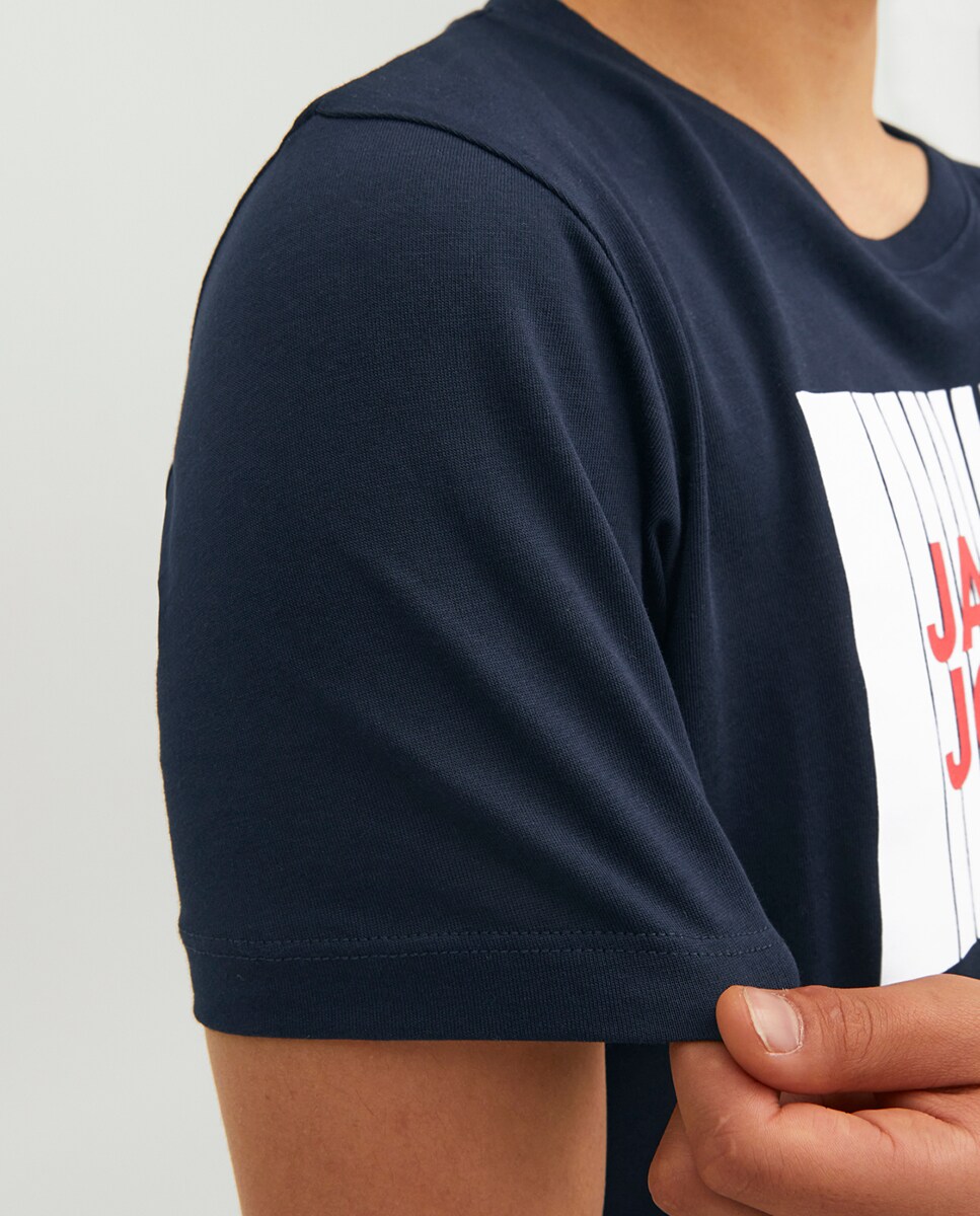 T-shirt com manga curta Azul-marinho-5