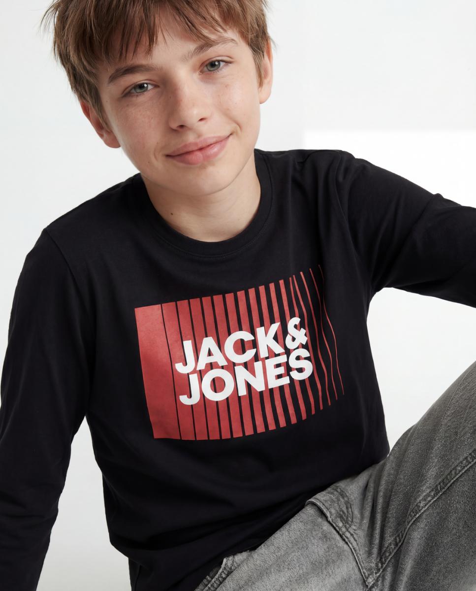 Camiseta de niño manga larga - Jack & Jones - Negro Negro-3