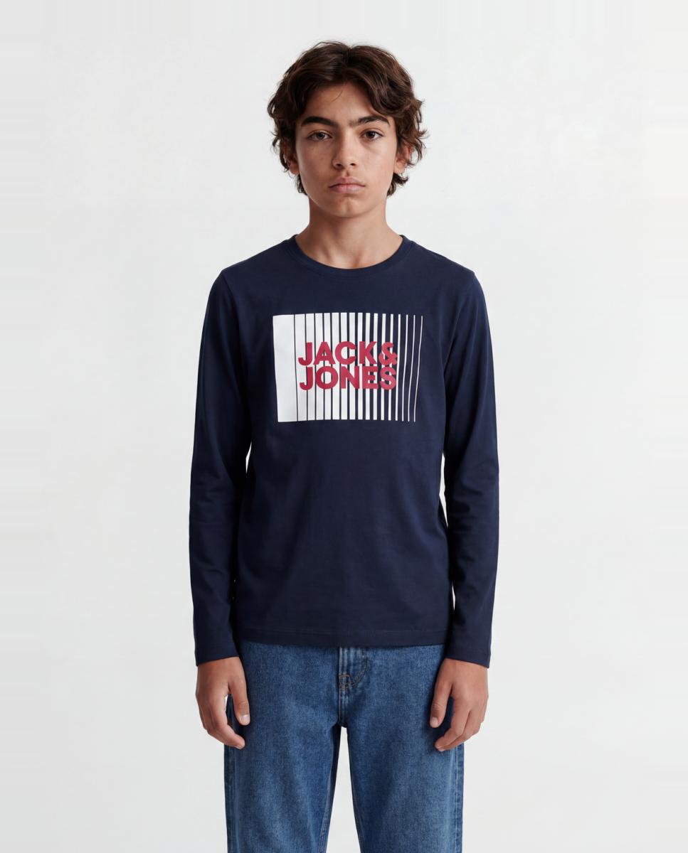 Camiseta de niño manga larga - Jack & Jones - Azul marino Azul marino-1
