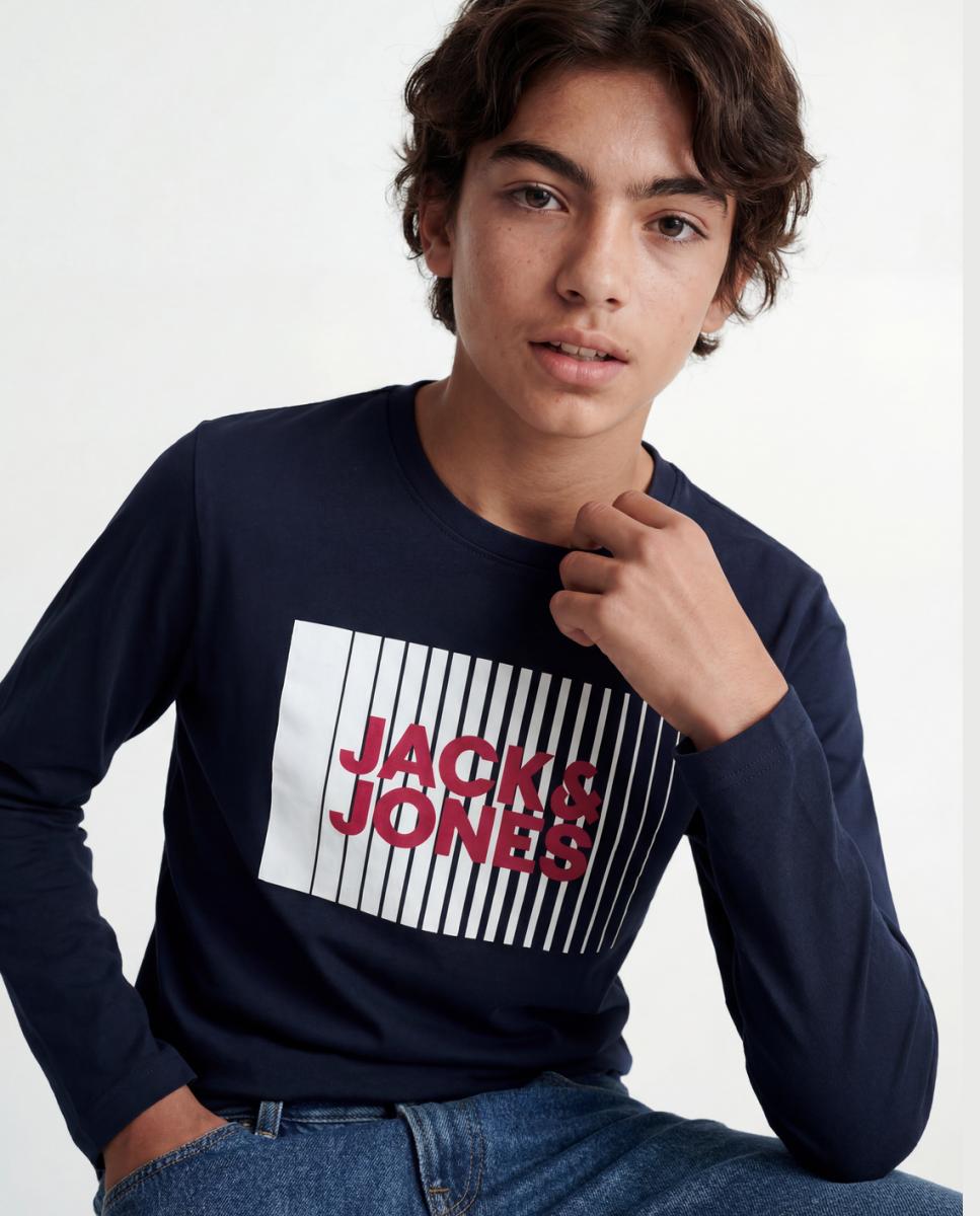 Camiseta de niño manga larga - Jack & Jones - Azul marino Azul marino-5