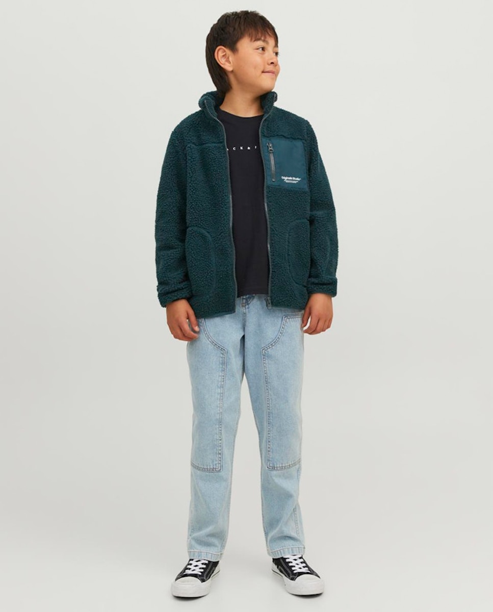 Camiseta de niño manga corta con print frontal - Jack & Jones - Negro Negro-6