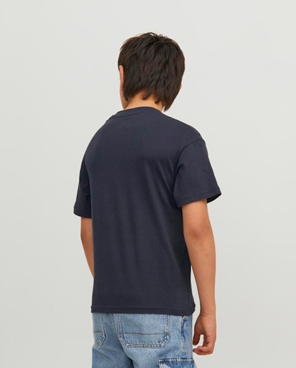 Camiseta de niño manga corta con print frontal - Jack & Jones - Azul Azul-2