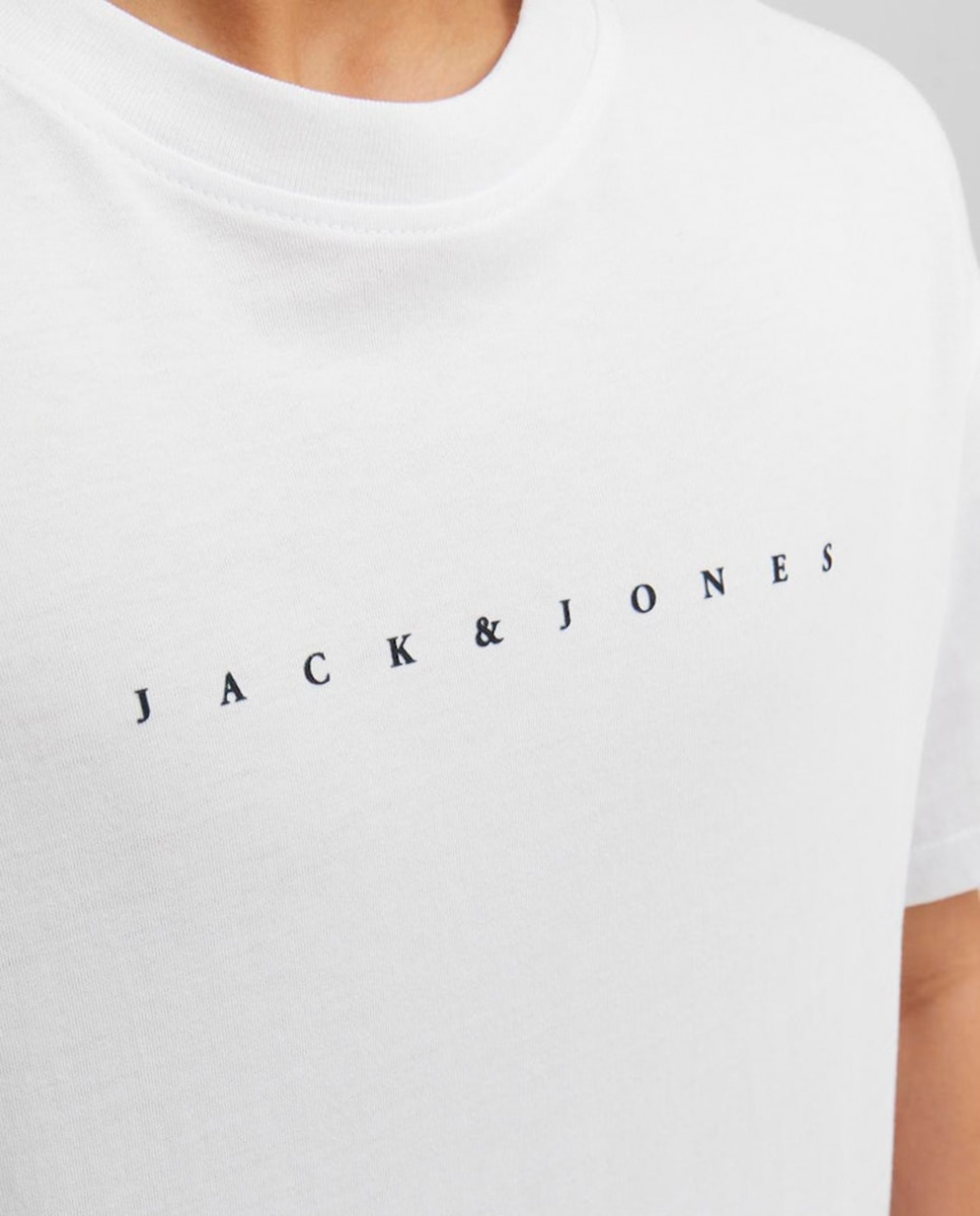 T-shirt de Manga Curta com Estampado à Frente Jack & Jones Branco-3