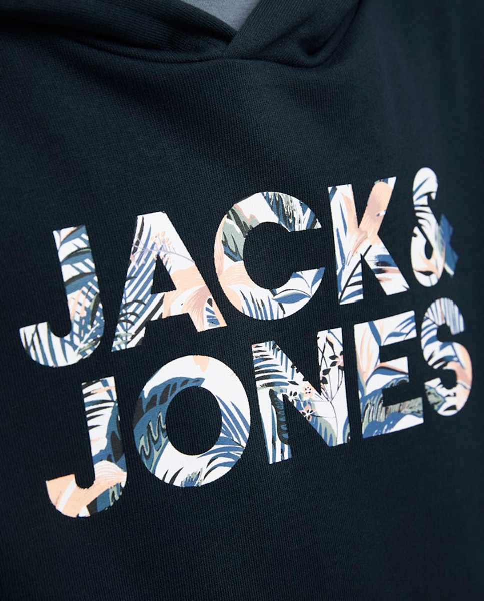 Sweatshirt com Capuz com Logótipo à Frente Jack & Jones Azul-claro-5