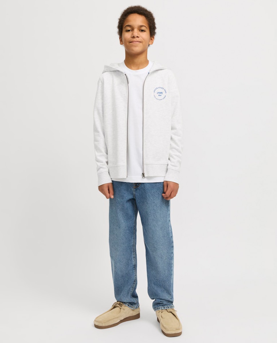 Sweatshirt com Capuz com Fecho de Correr Jack & Jones Cinzento-claro-6
