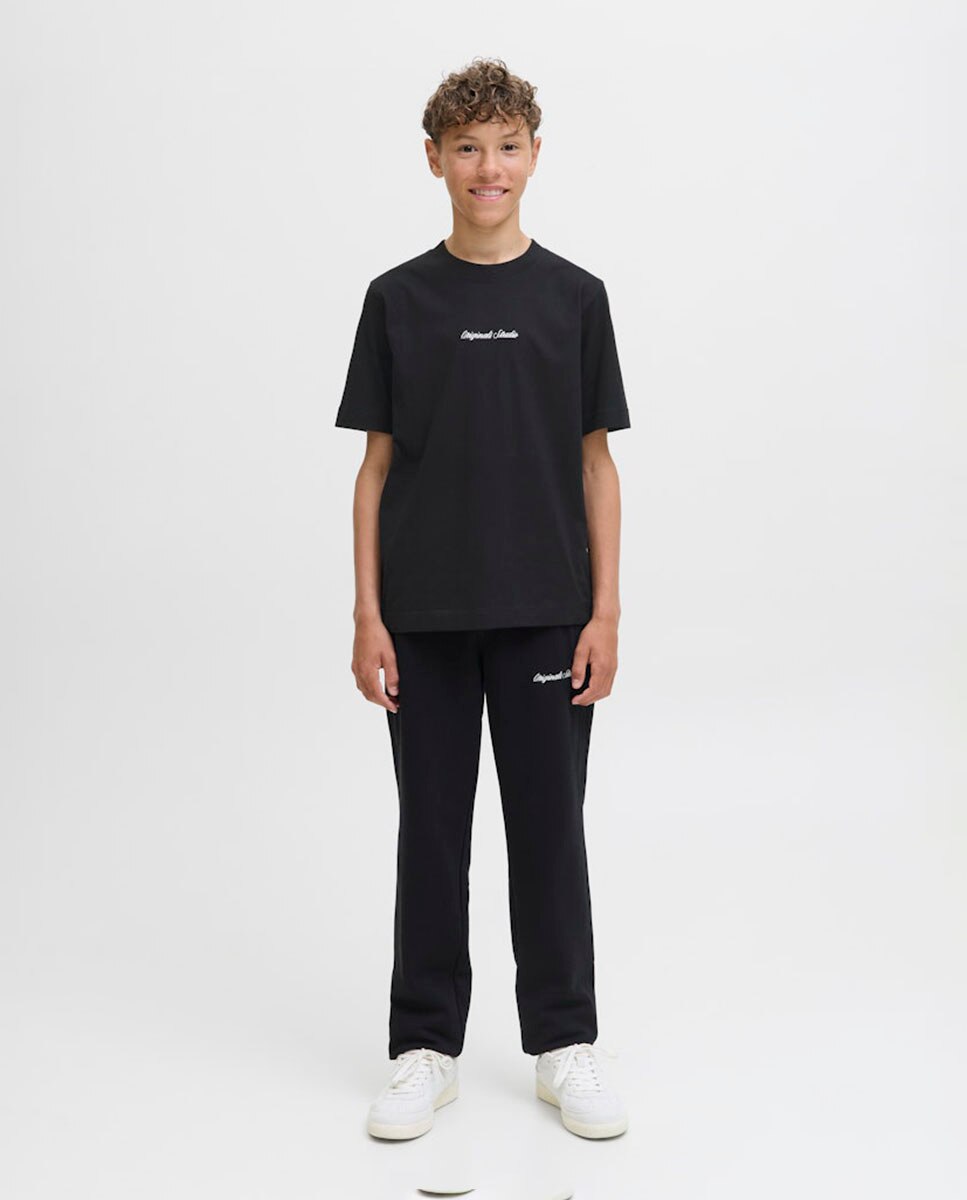 Camiseta de niño manga corta lisa - Jack & Jones - Negro Negro-3