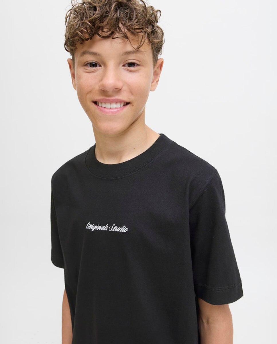Camiseta de niño manga corta lisa - Jack & Jones - Negro Negro-6