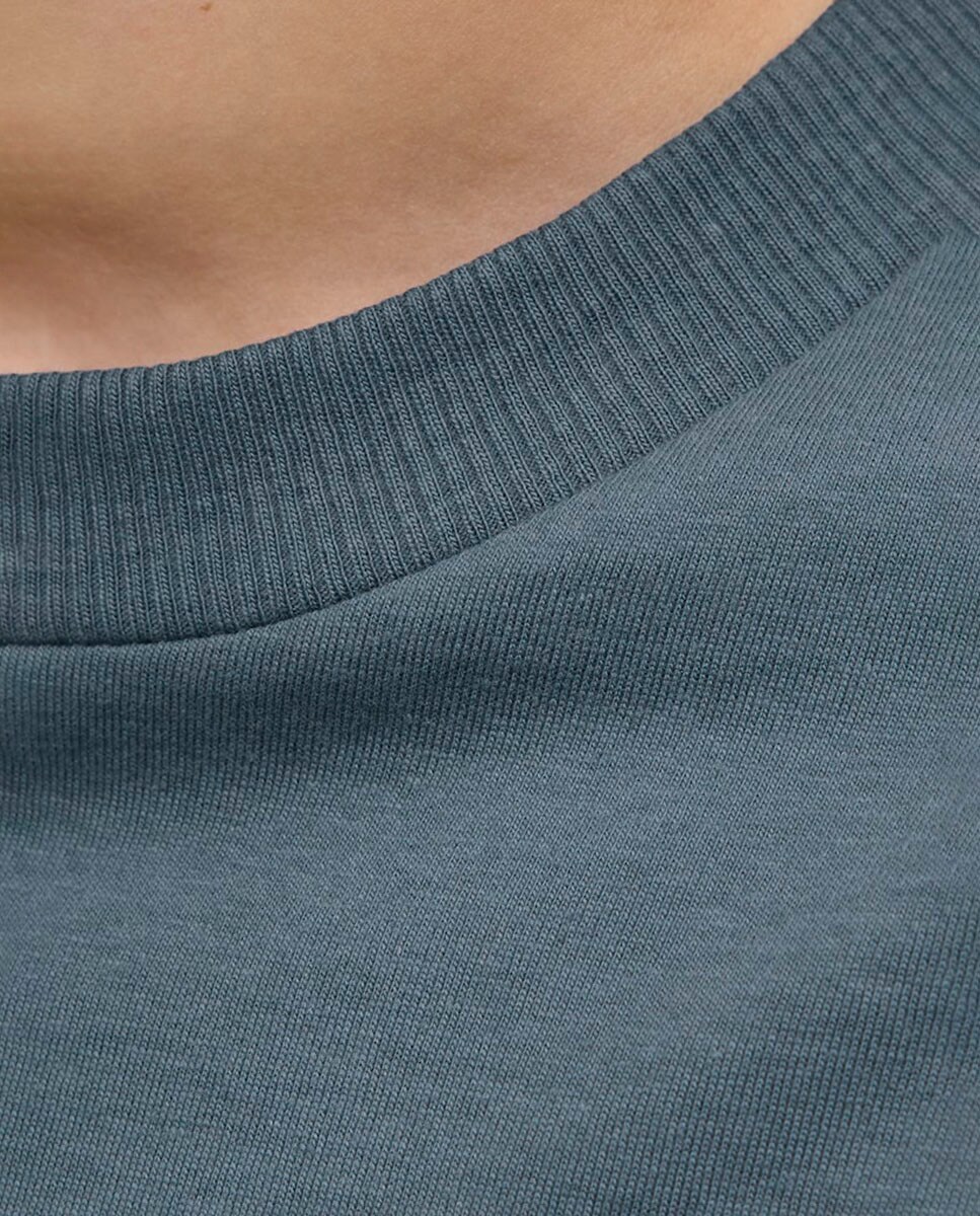 T-shirt de Manga Curta Azul-6