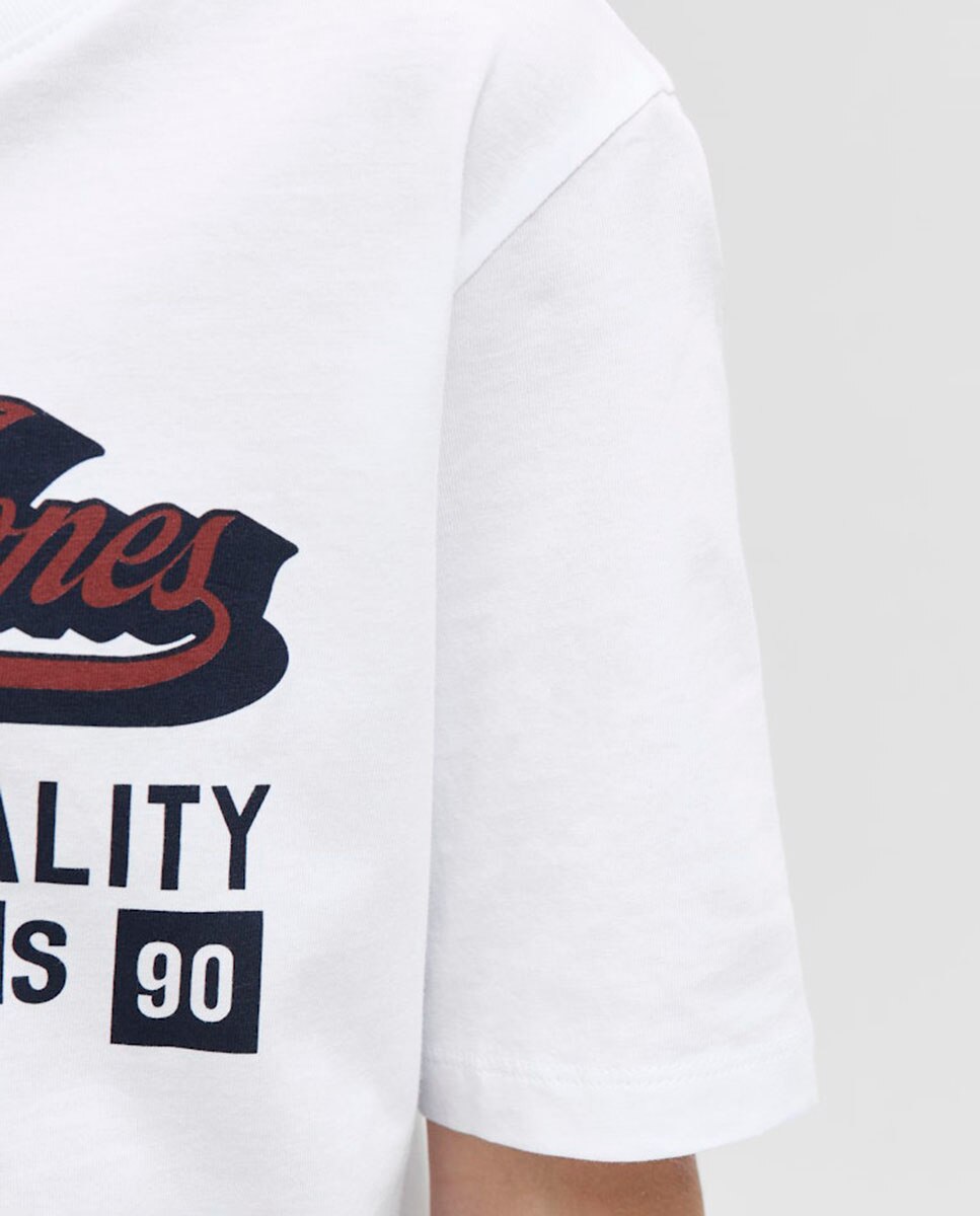 Camiseta manga corta de niño con print frontal - Jack & Jones - Blanco Blanco-3