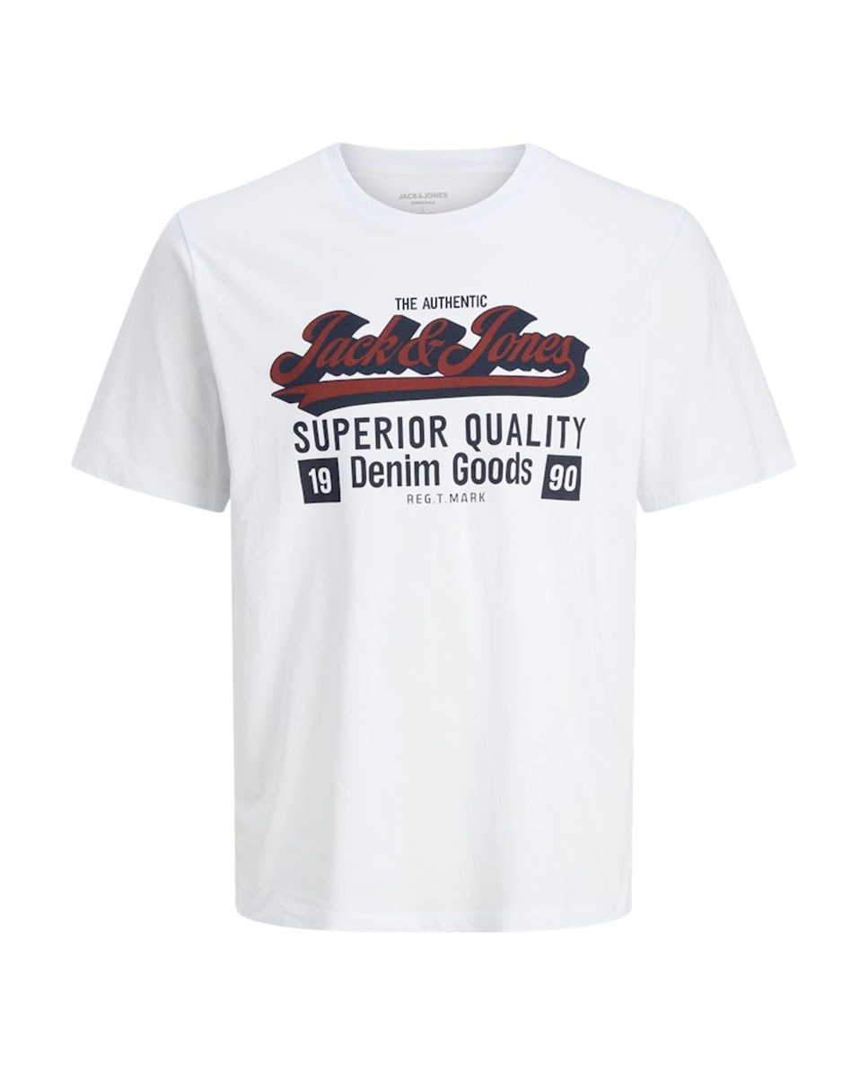 Camiseta manga corta de niño con print frontal - Jack & Jones - Blanco Blanco-7