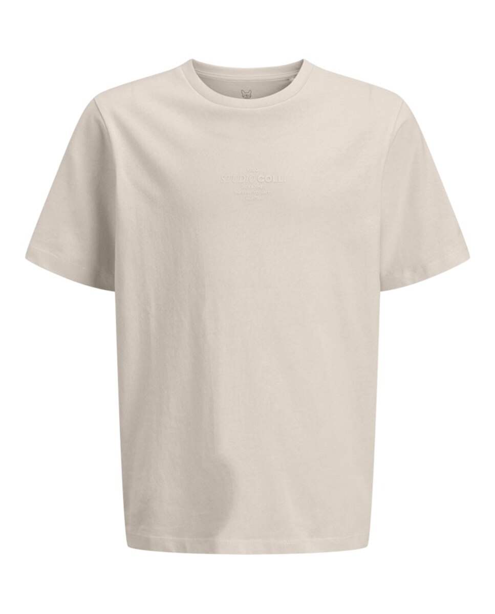 T-shirt de Manga Curta Bege-1