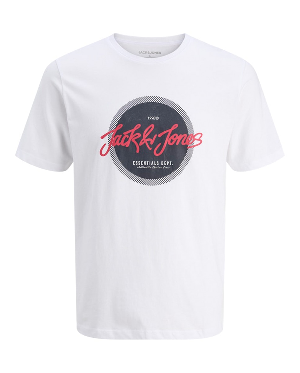 T-shirt de Manga Curta com Estampado à Frente Branco-1