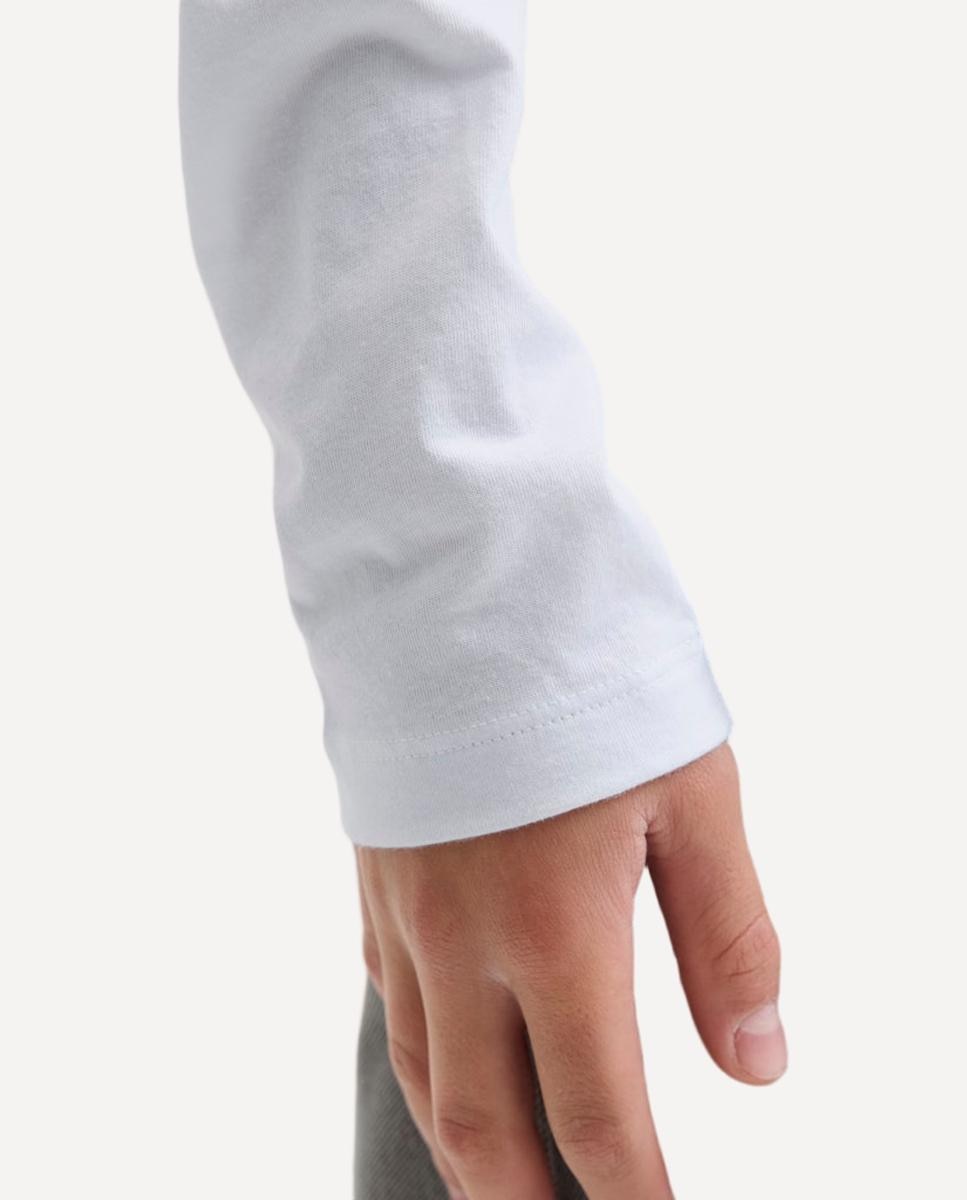 Camisola de Manga Comprida com Estampado à Frente Branco-3