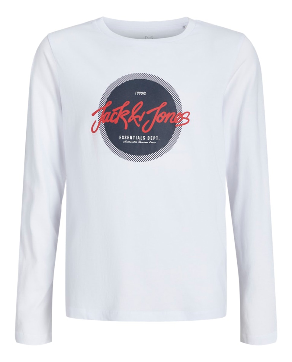 Camisola de Manga Comprida com Estampado à Frente Branco-7