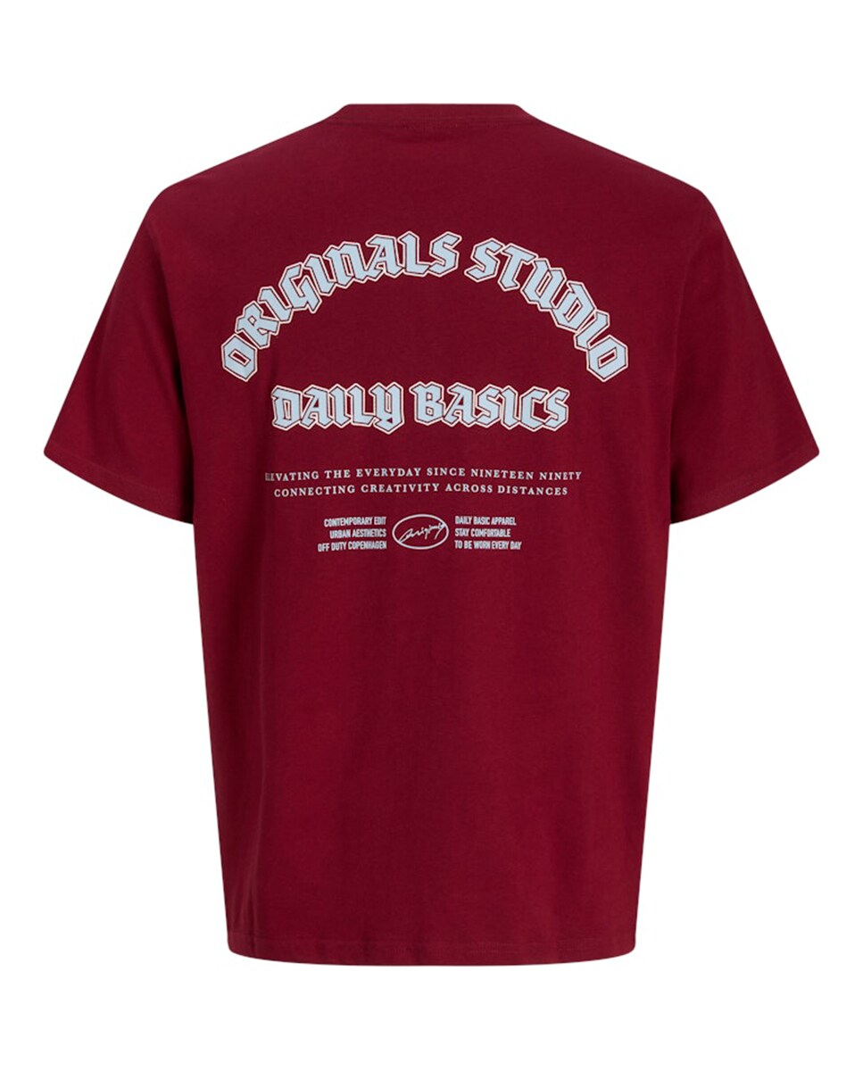 T-shirt de Manga Curta com Backprint Vermelho-2