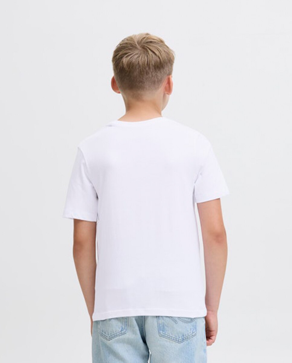 T-shirt de Manga Curta com Estampado à Frente Jack & Jones Branco-2