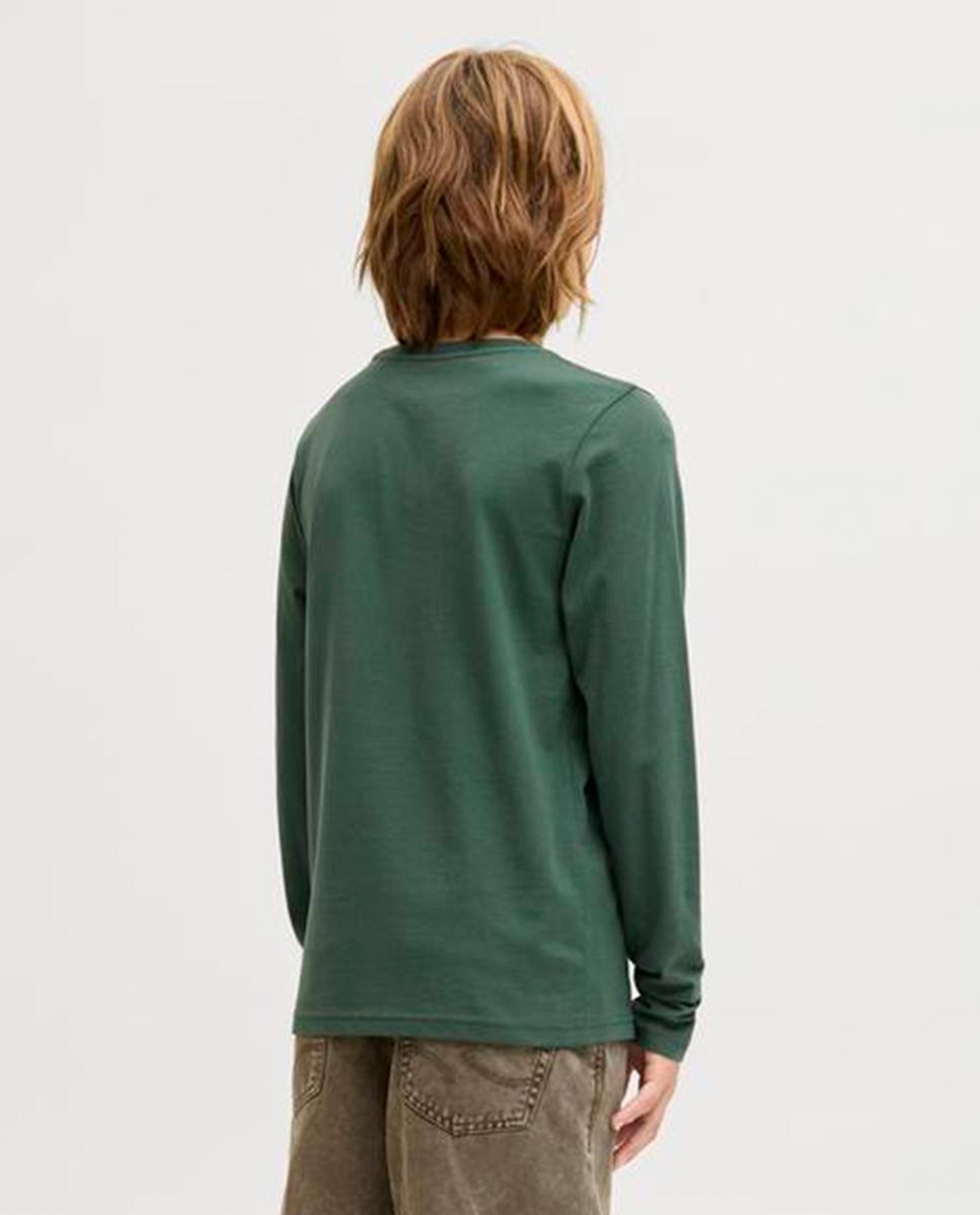 Camisola de Manga Comprida com Estampado à Frente Jack & Jones Verde-2