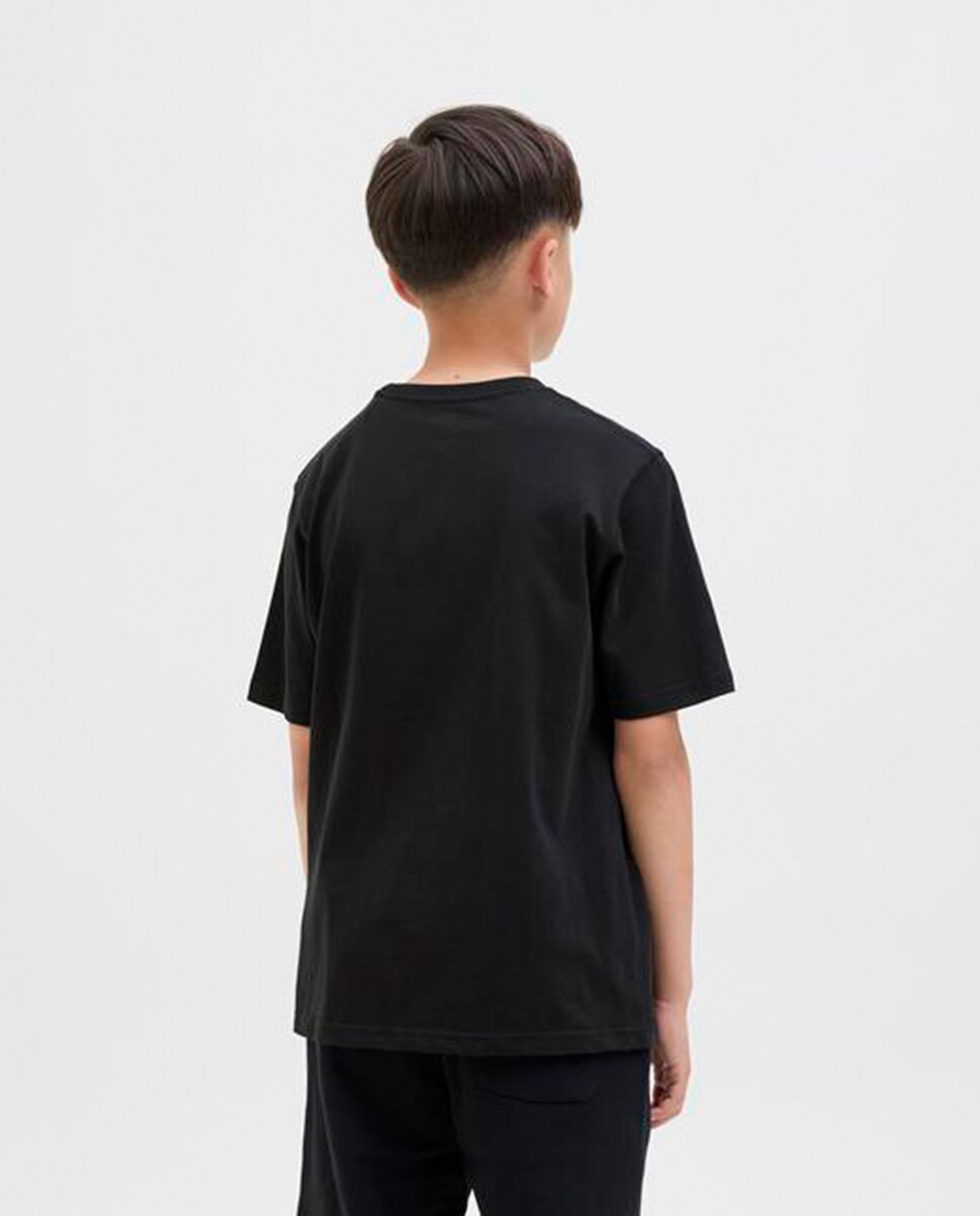 Camiseta de niño manga corta con print frontal pequeño - Jack & Jones - Negro Negro-2
